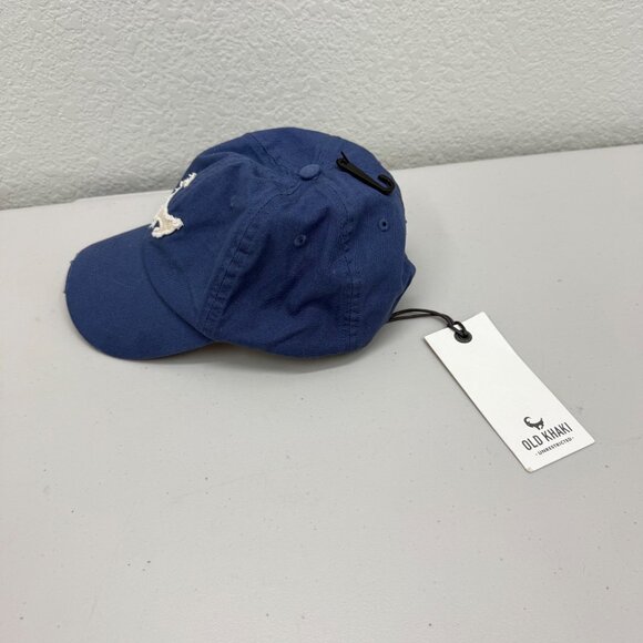 Old Khaki Unrestricted Mountain Goat Applique Distressed Strapback Hat Cap NEW - Picture 2 of 7